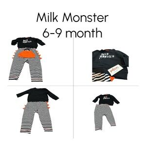 Cat & Jack Milk Monster 2-Piece‎ Outfit  Size 6–9 Months NWT